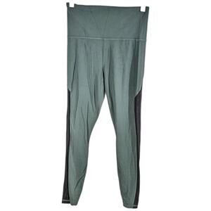 Green Black Athleta Leggings Small Yoga Pants Workout Womens with Pocket Capri